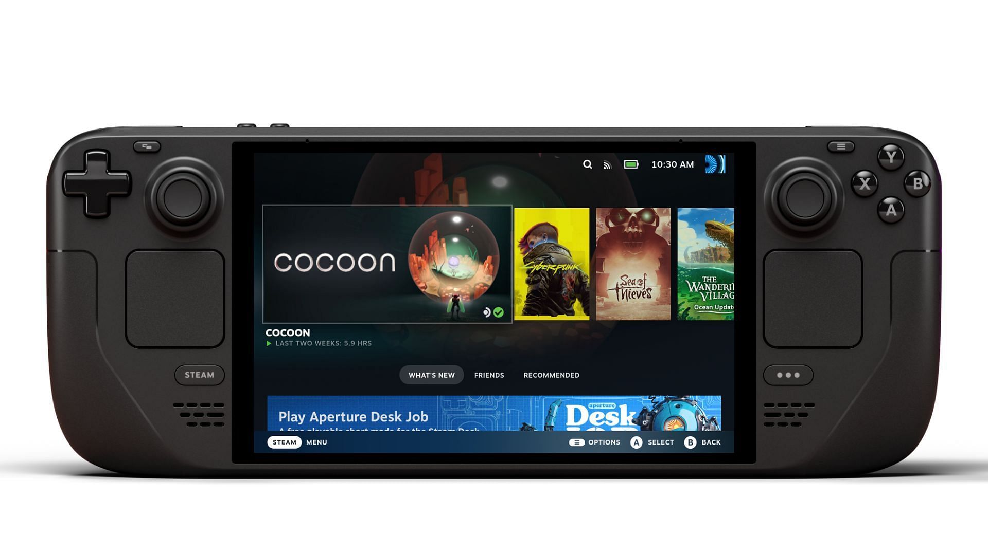 The handheld can feature a high refresh rate screen for a fluid viewing experience (Image via Steam)