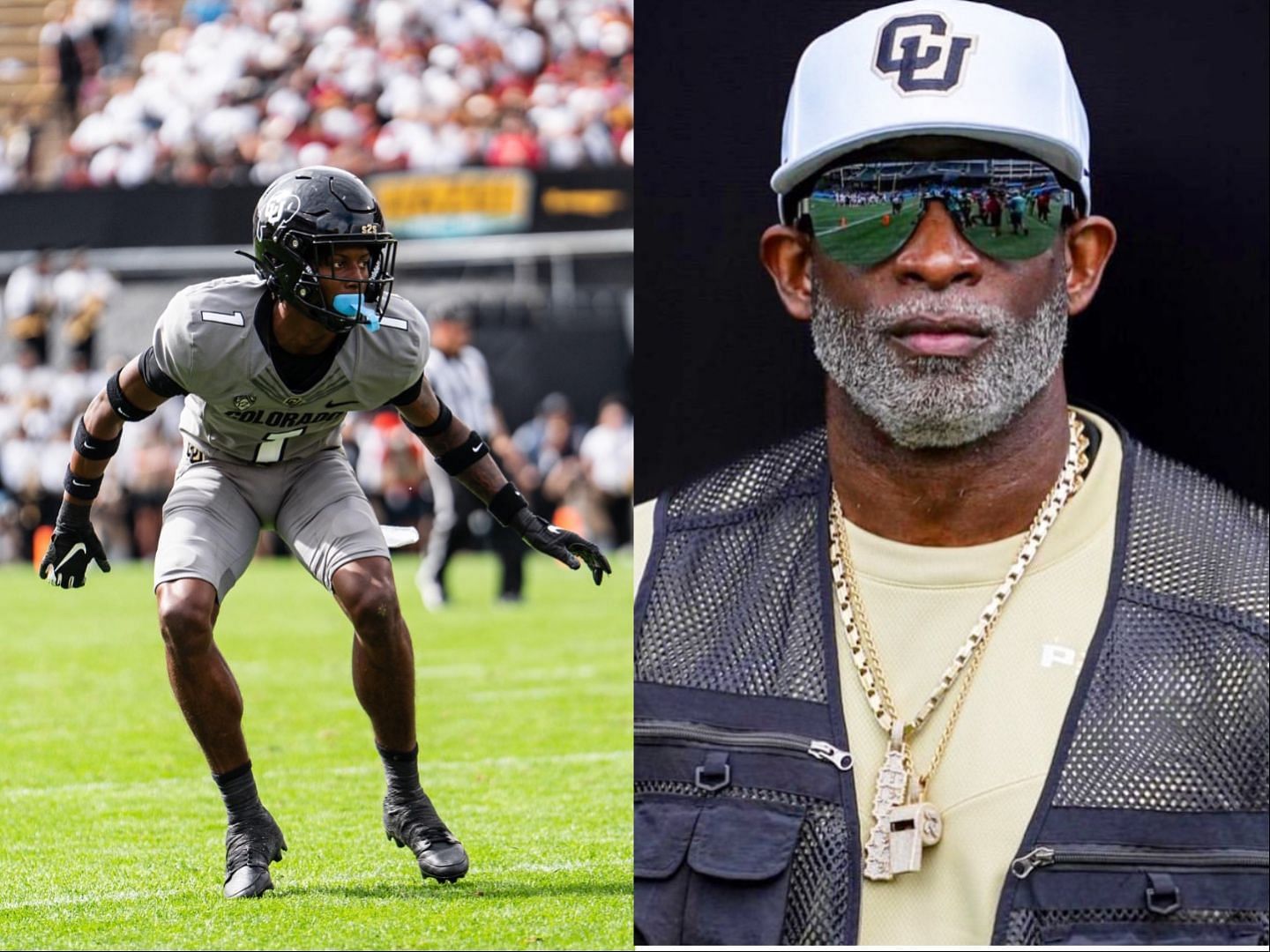 Deion Sanders and Cormani McClain collage