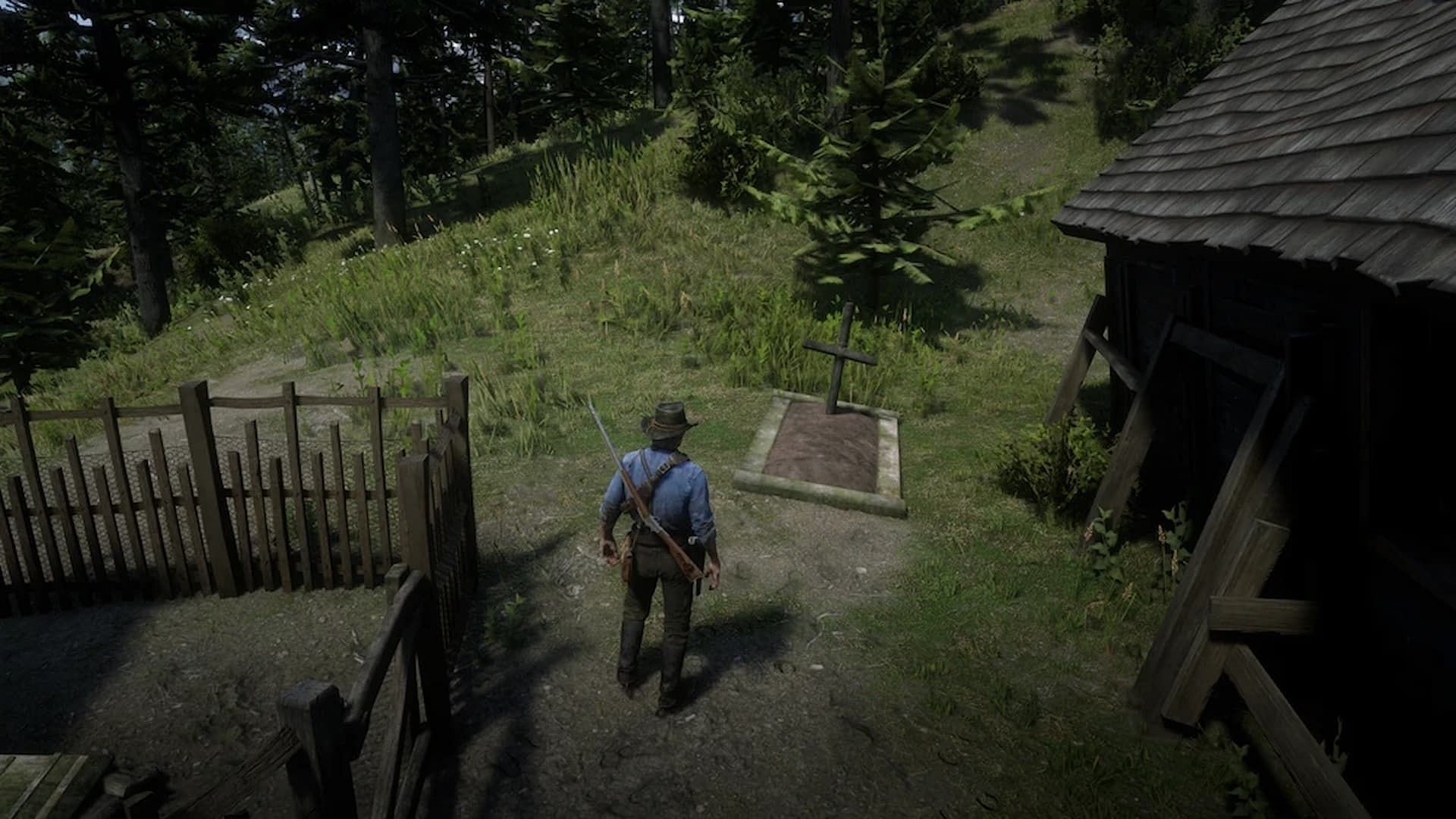 Locating the grave (Image via Rockstar Games)