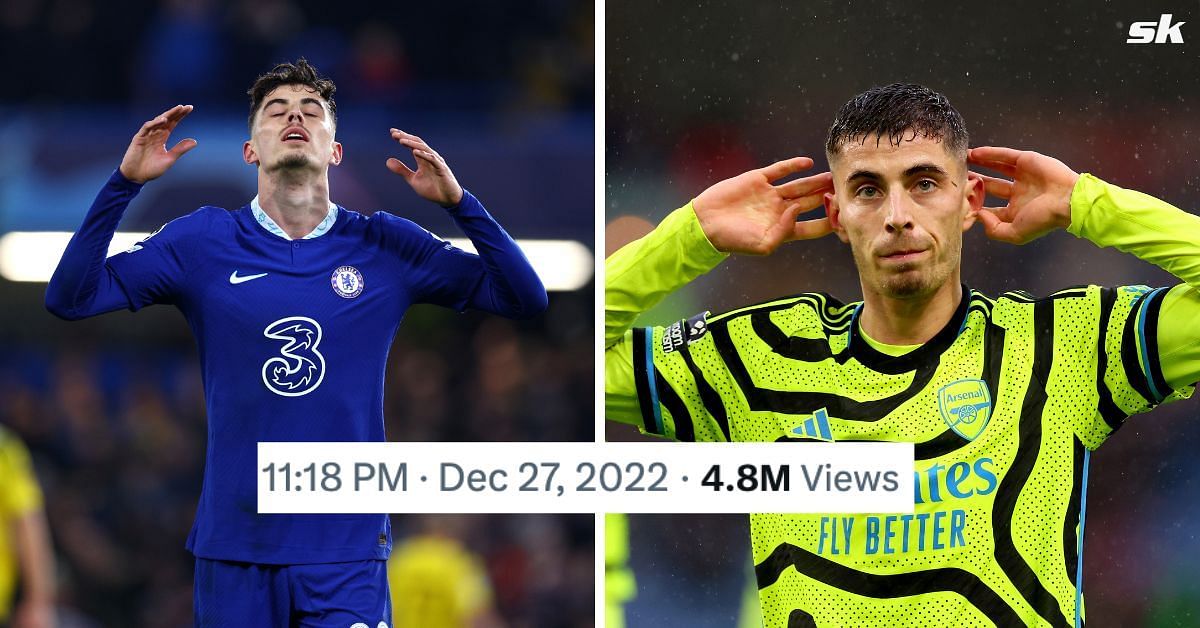 Chelsea&rsquo;s old tweet on Kai Havertz hilariously resurfaces after he scores twice in 5-0 thrashing by Arsenal.