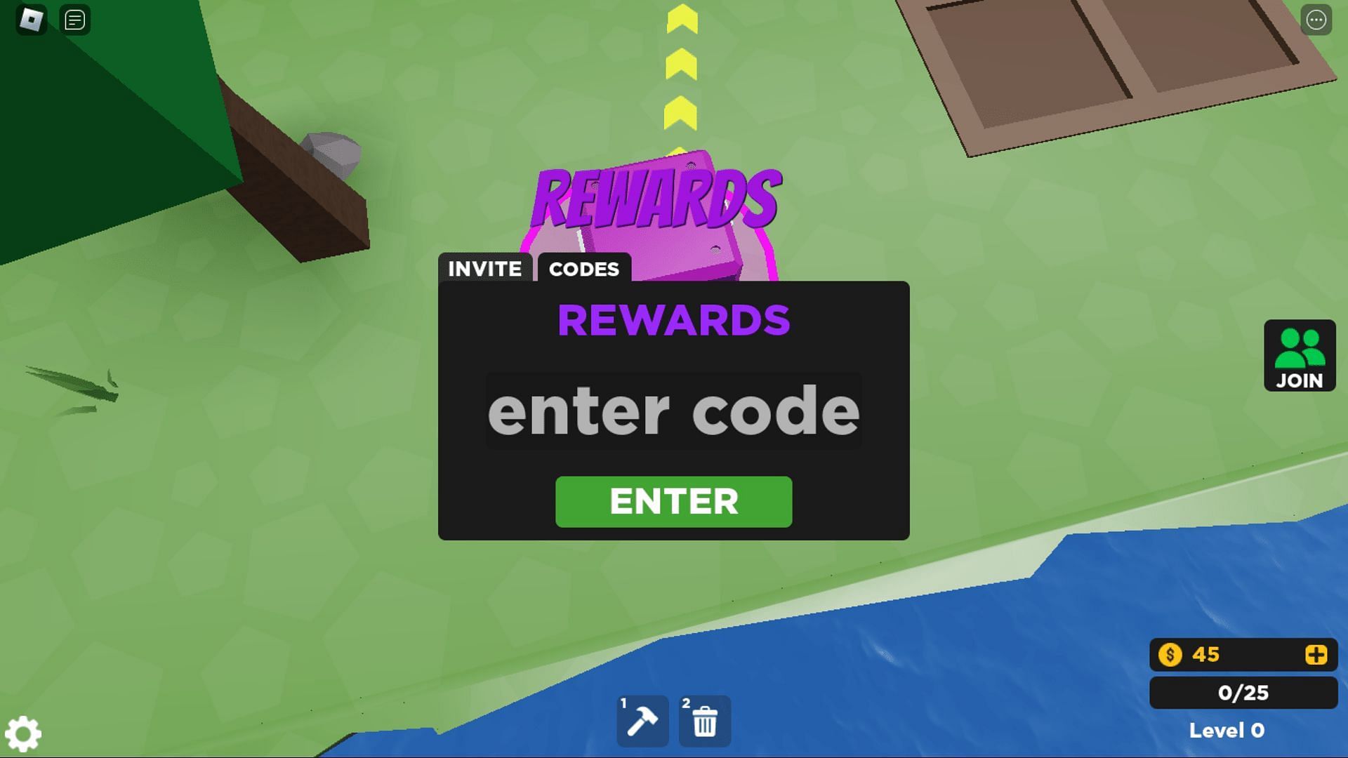 Redeem codes in Craft a Boat easily (Image via Roblox)
