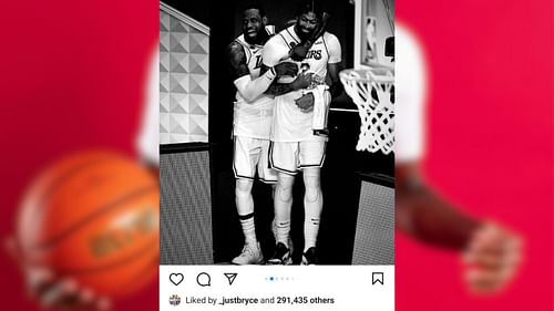 Bryce James likes IG montage of LeBron James and Anthony Davis