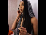 Reese went for a dramatic smokey brown eye look (Image via Instagram/@angelareese)