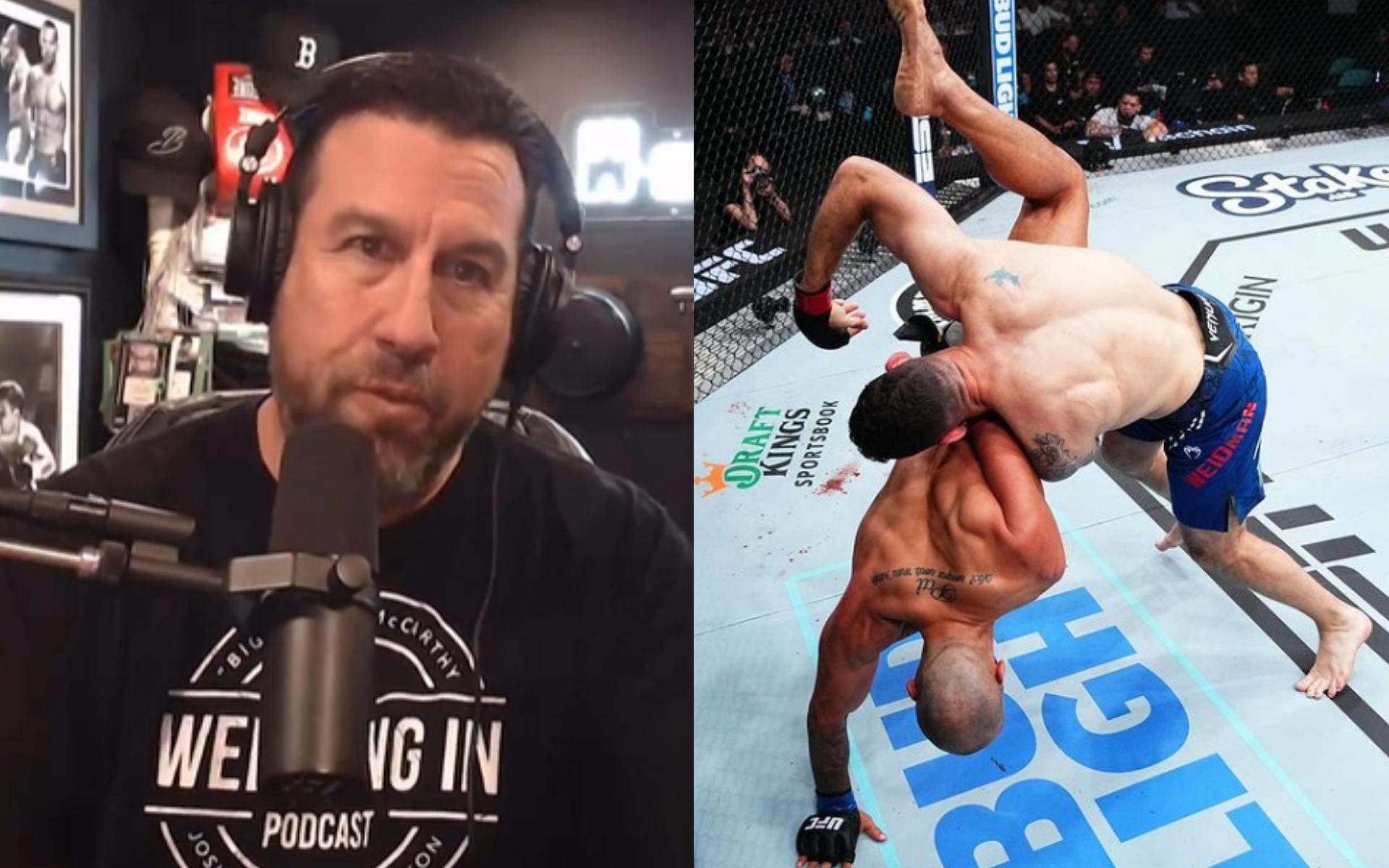 John McCarthy (L) has given his thoughts on Chris Weidman vs. Bruno Silva (R) [Images via @JohnMcCarthyMMA &amp; @UFC on Instagram]