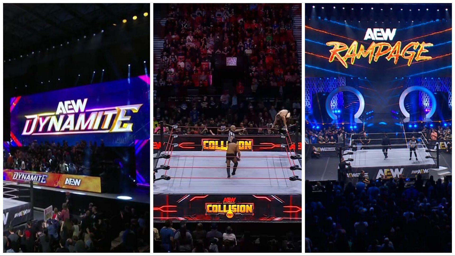 Stages and rings for AEW Dynamite, Collision, and Rampage