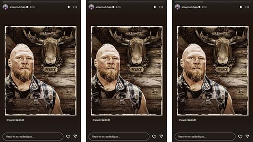 Pearce references Lesnar on Instagram.
