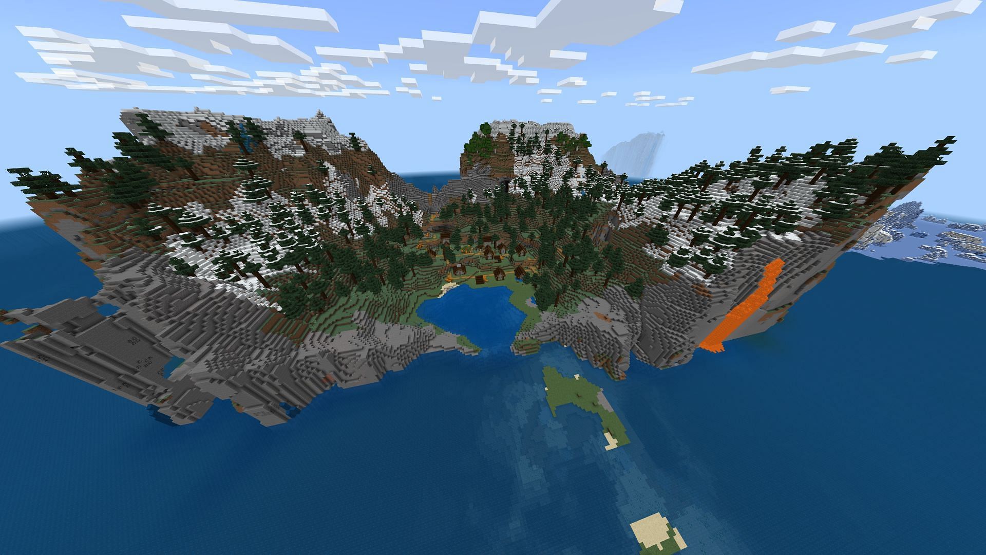 This Minecraft PE seed is perfect for players who want a balanced island starting point (Image via Mojang)