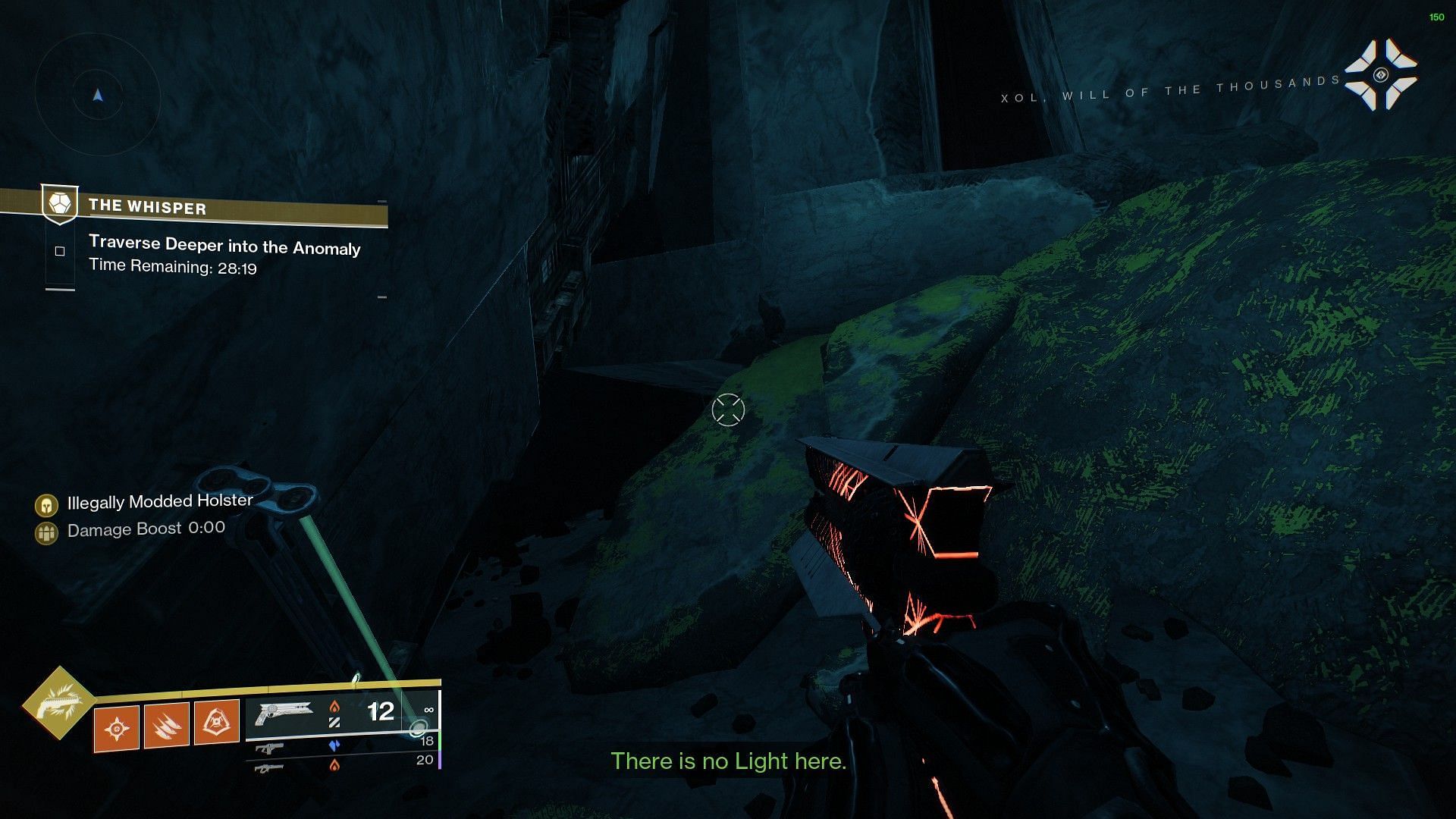 Small gap under the entrance of the grass room in Destiny 2 The Whisper (Image via Bungie)