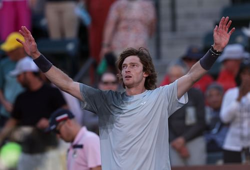 Andrey Rublev at the 2024 BNP Paribas Open.