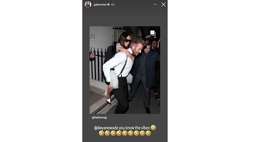 Gabrielle Union sent her husband Dwyane Wade an intriguing message after seeing a photo of David and Victoria Beckham.