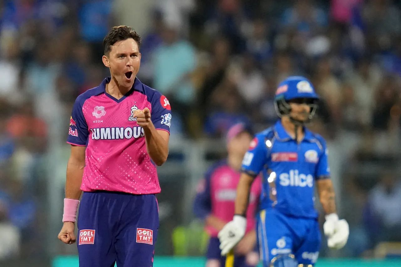 Trent Boult of RR in action. Courtesy: IPL