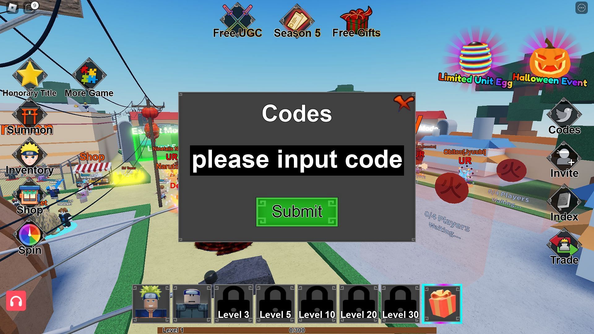 Active codes for Naruto Defense Simulator (Image via Roblox)