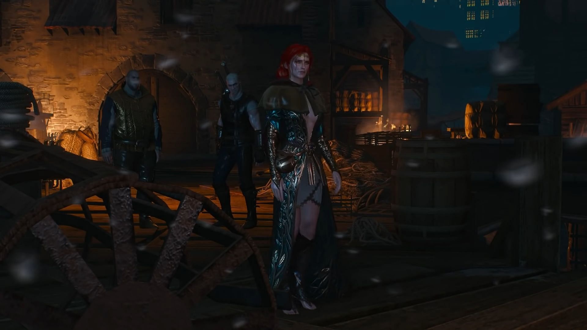 Triss&#039;s alternate look seems impractical (Image via CD Projekt Red || YouTube/xLetalis)