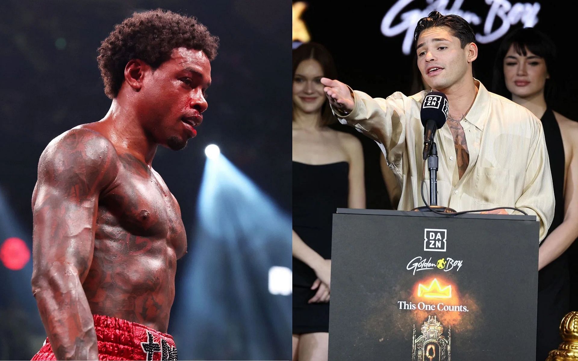 Ryan Garcia (right) targets Errol Spence Jr. (left) amid legal battle with former coach Derrick James [Images Courtesy: @GettyImages]