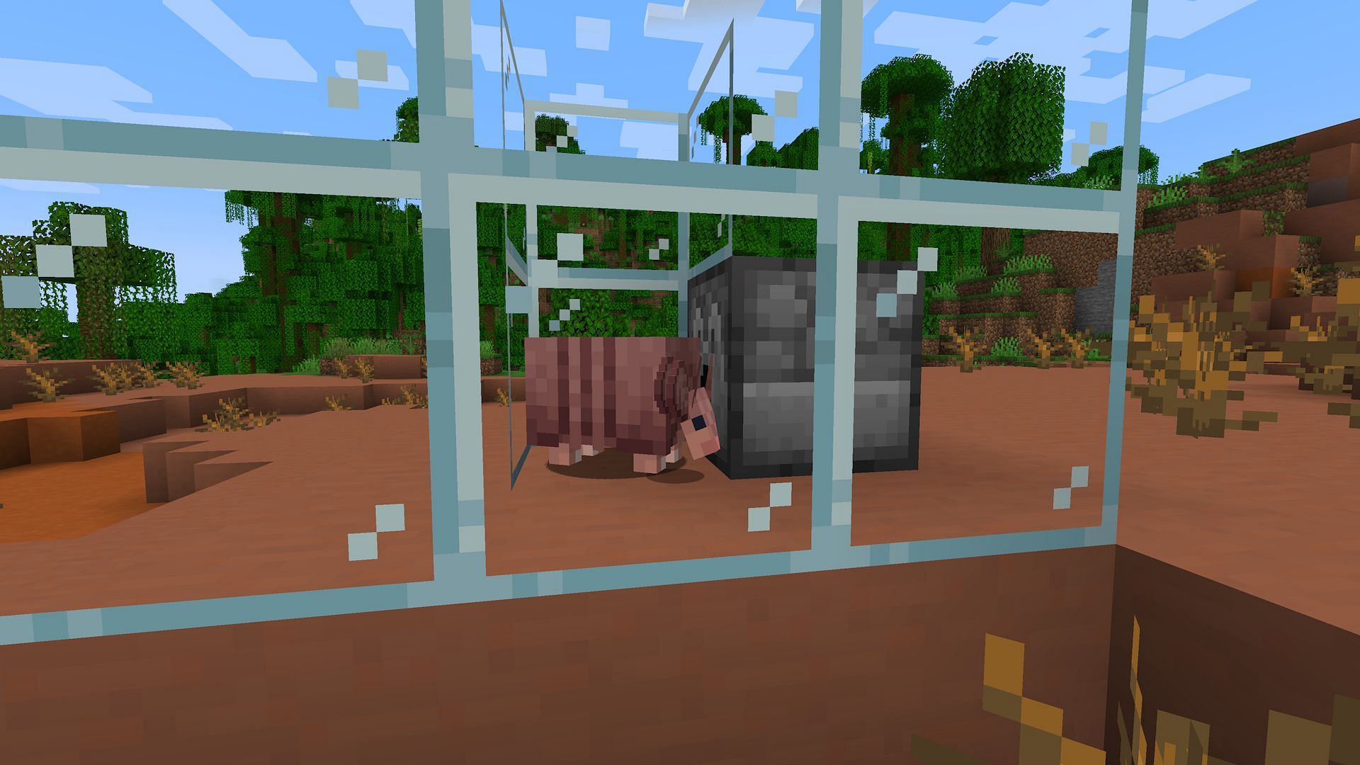 A basic armadillo scute farm in Minecraft (Image via Mojang)