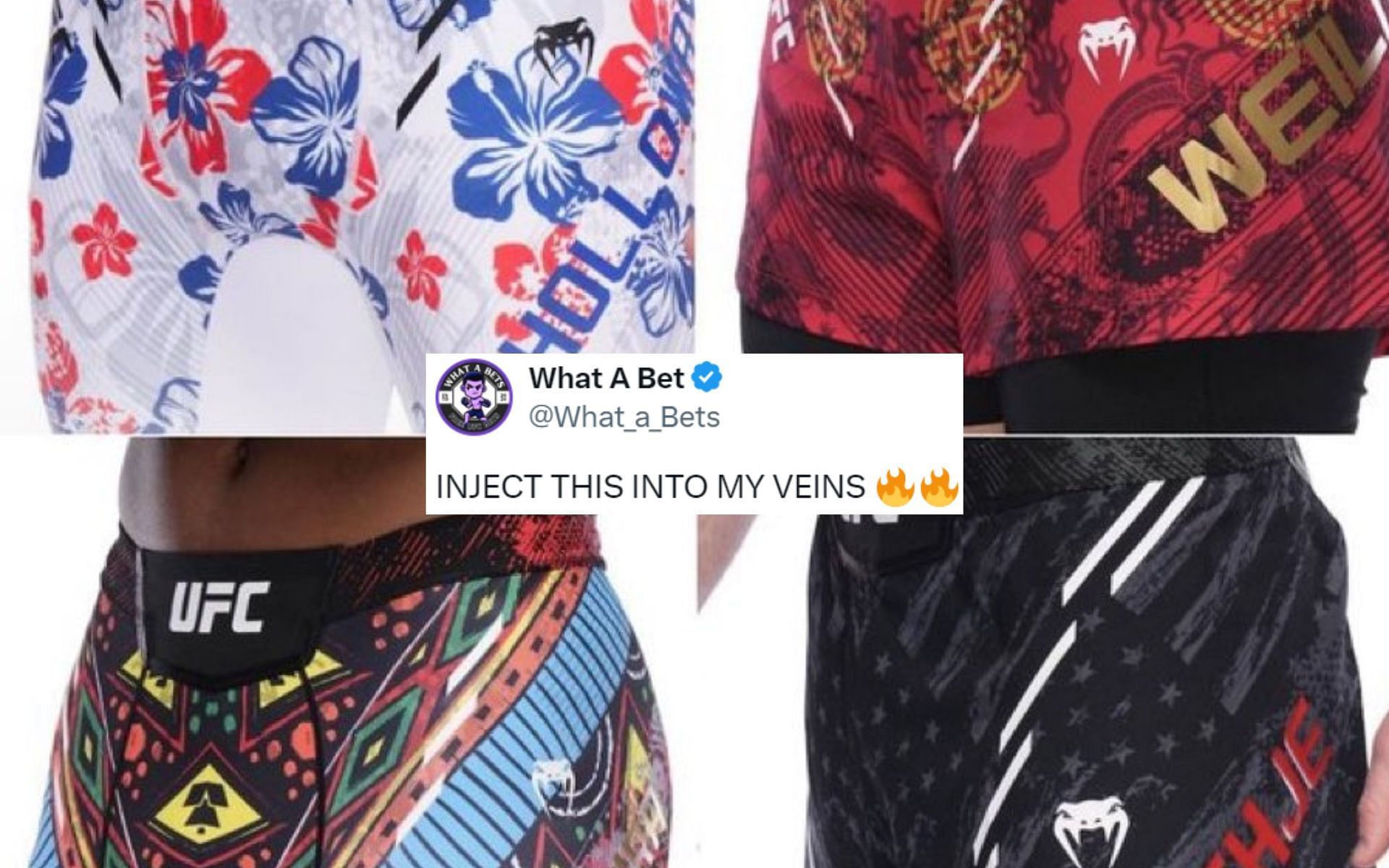 The UFC store has released custom shorts [Image credits: @mma_orbit/Twitter]