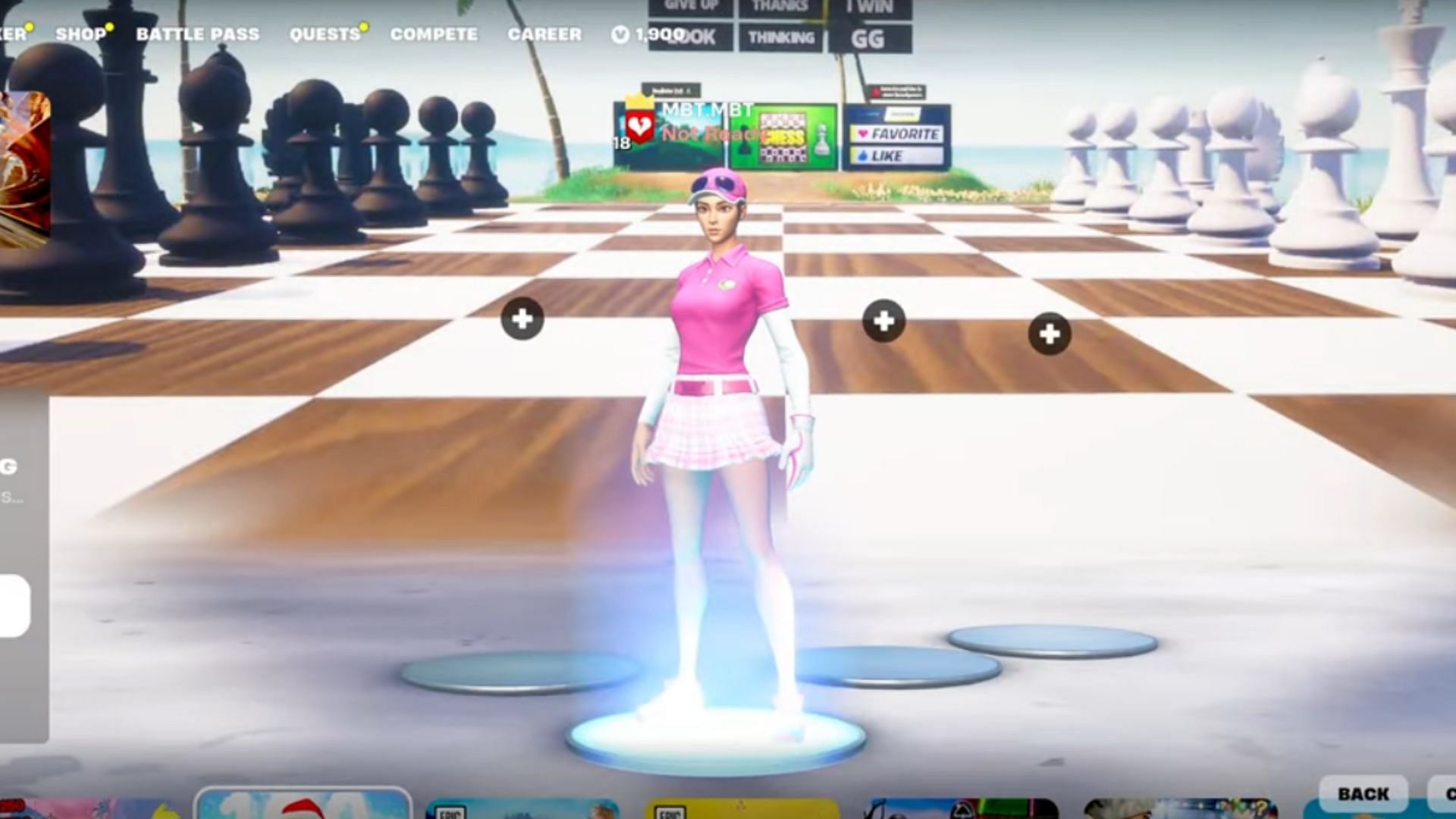 The lobby for the Chess map (Image via MBT on YouTube)