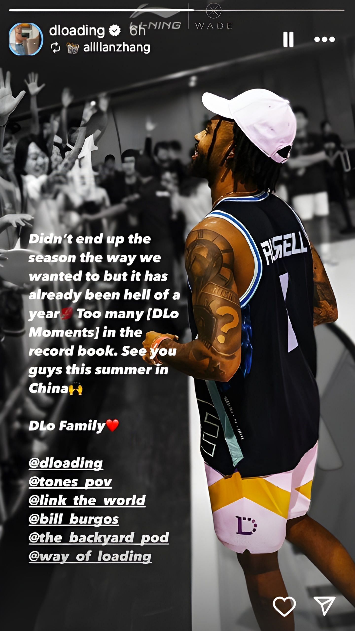 D&#039;Angelo Russell&#039;s IG Story