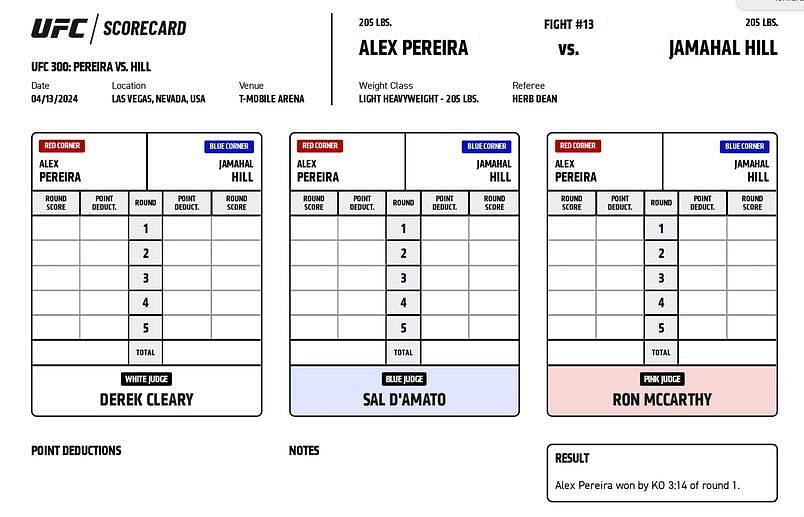 Alex Pereira def. Jamahal Hill via knockout (R1, 3:14)