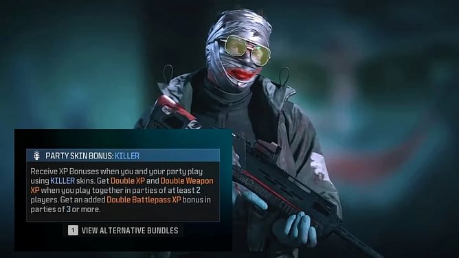 CoD's new pay to win Party Bonus operator skin gives unlimited Double XP in Warzone and MW3