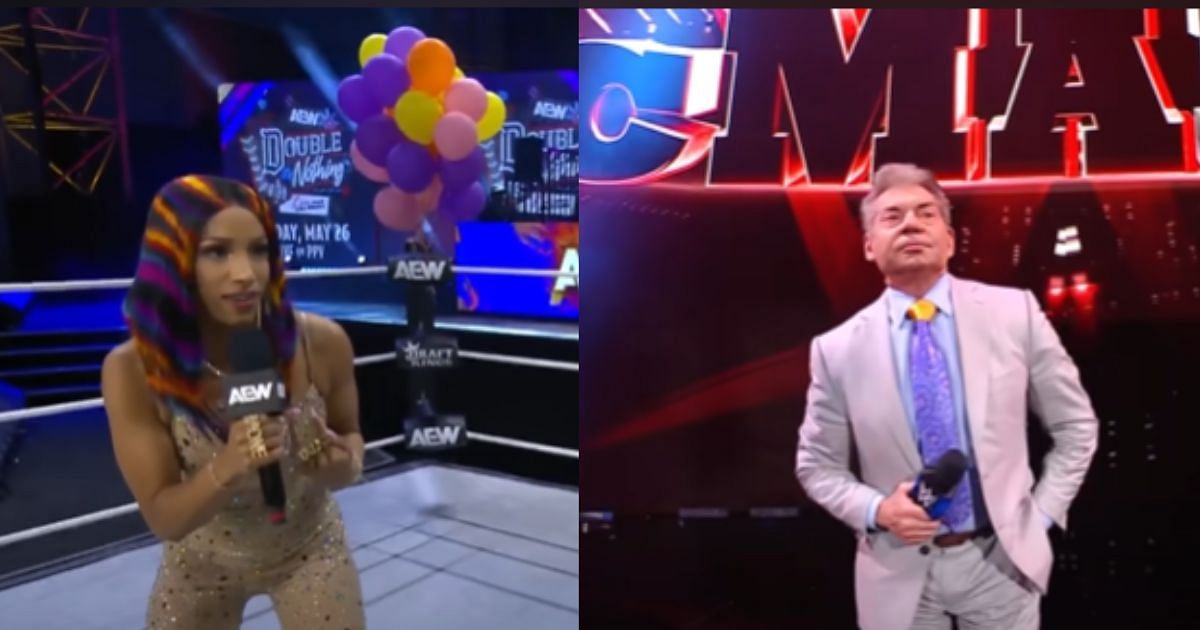 Mercedes Mone (left) and Vince McMahon (right) [Images via AEW and WWE YouTube channels]