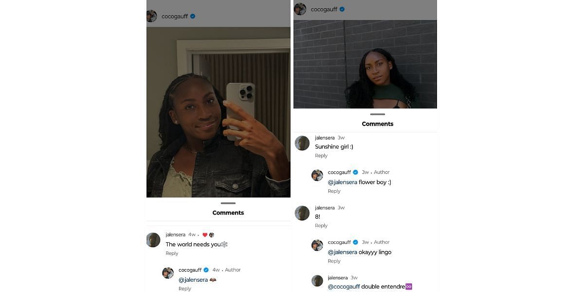 Gauff and Sera on social media