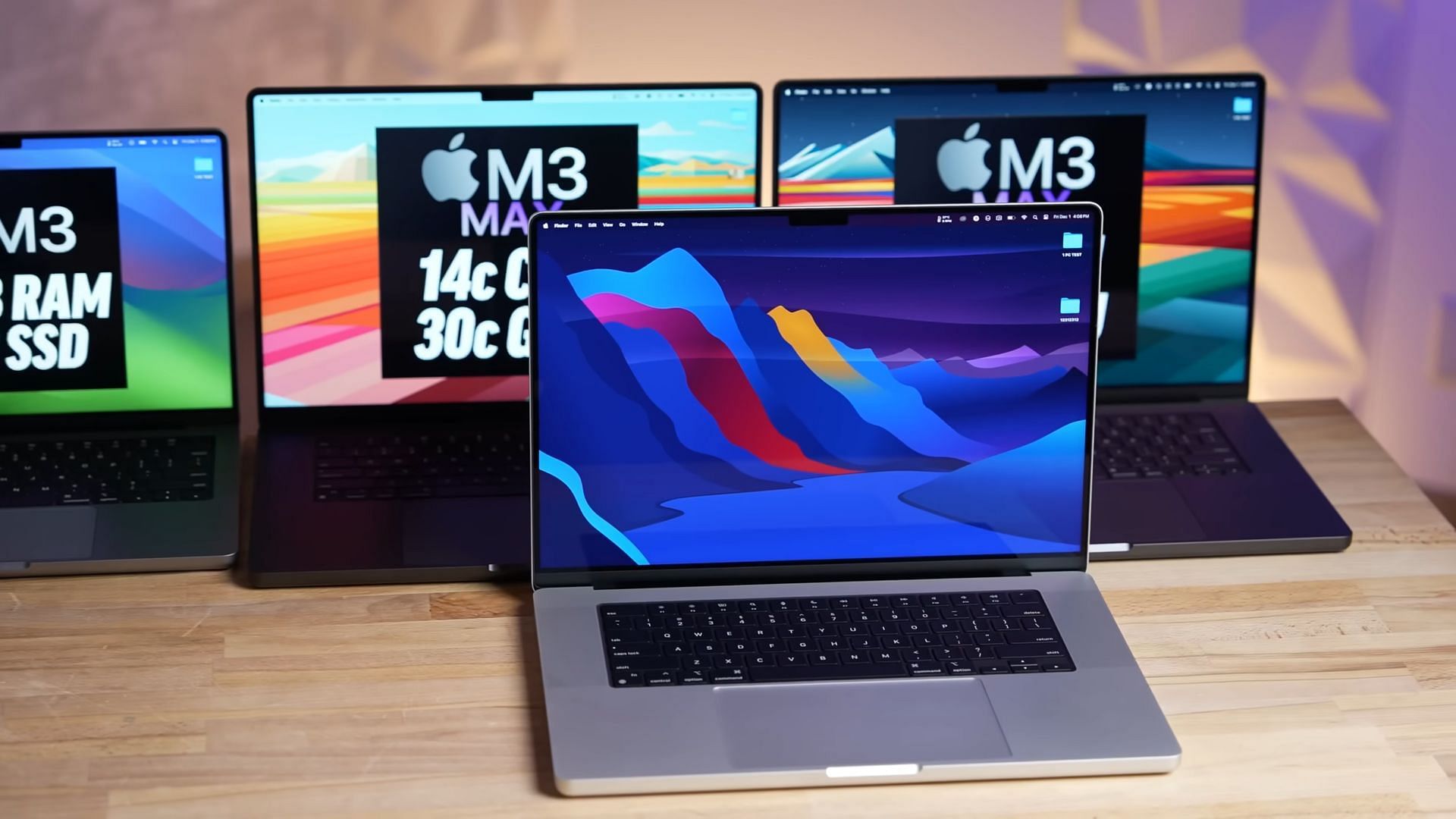 Picture of MacBook M3 vs M3 Pro vs M3 Max