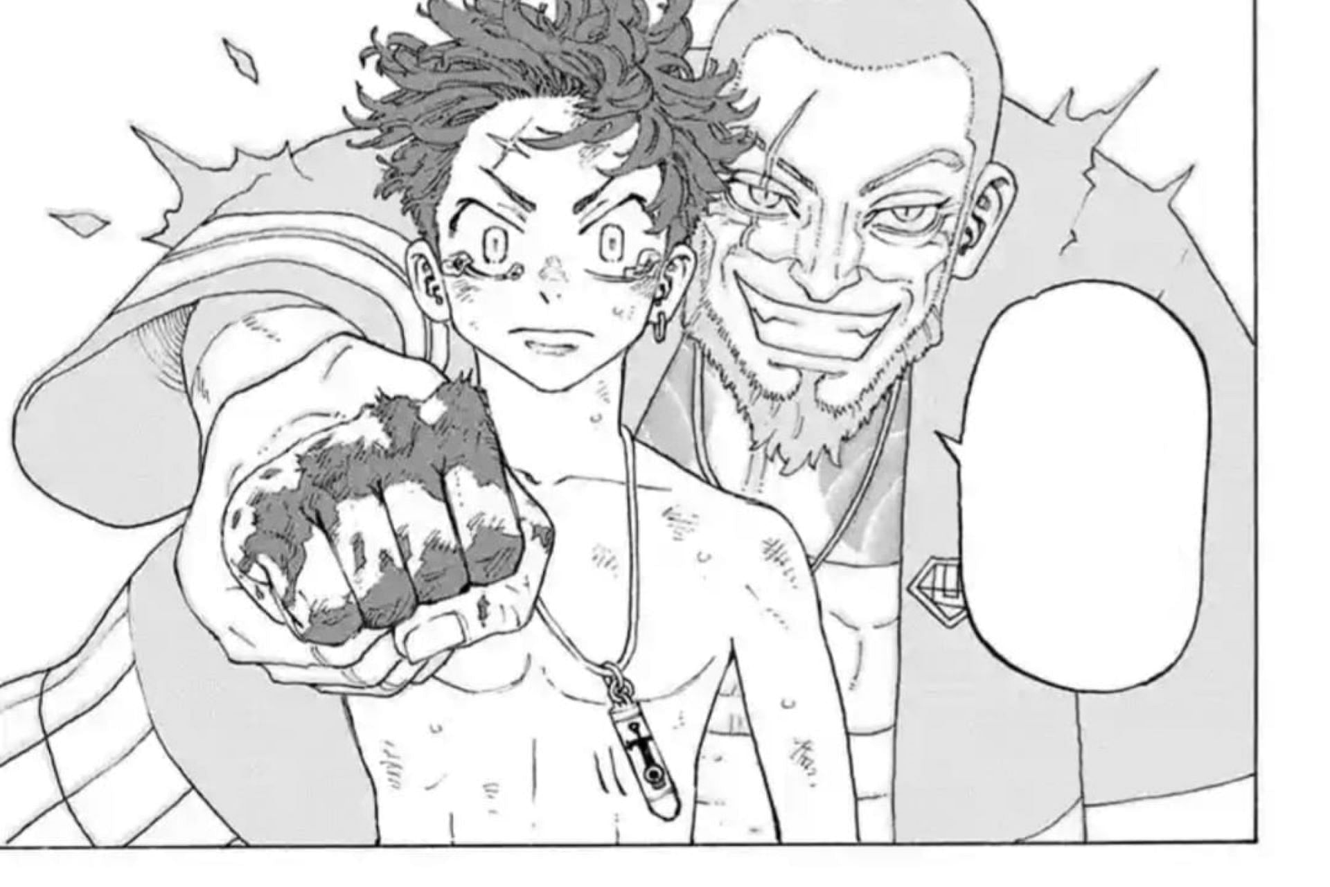 Hibaru and his late father, as seen in the manga (Image via Ken Wakui/Shueisha)