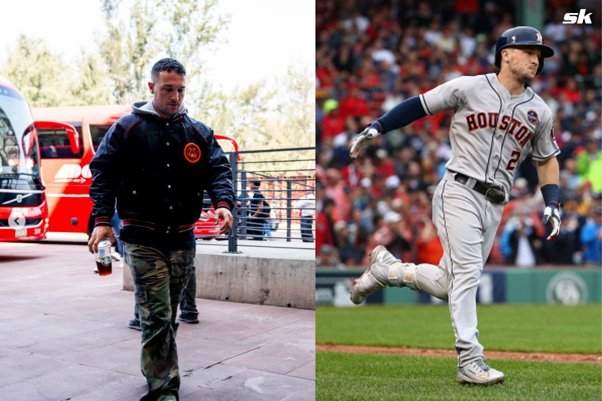 Alex Bregman entering the stadium in Mexico city