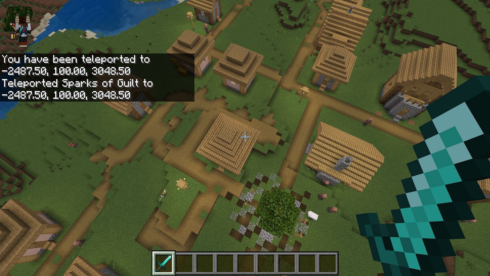 /tp is by far the most useful Bedrock cheat (Image via Mojang)
