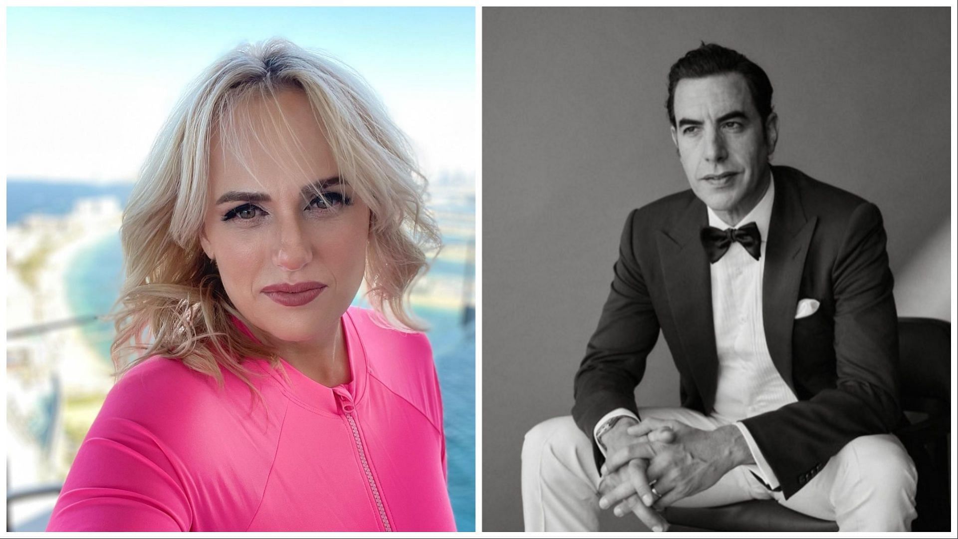 Rebel Wilson and Sacha Baron Cohen, (Images via @rebelwilson &amp; @sachabaroncohen/Instagram)