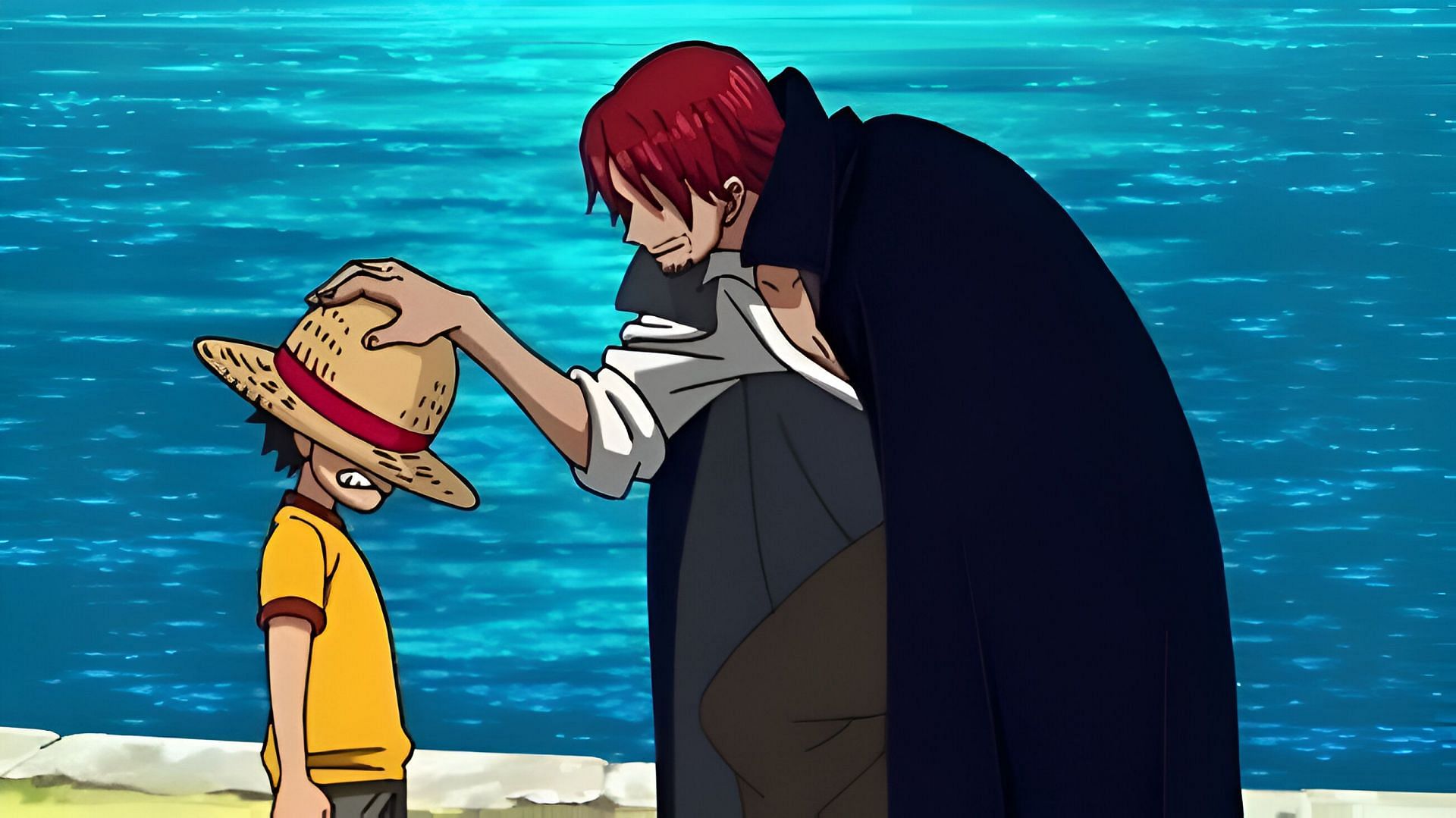 Luffy (left) and Shanks (right) as seen in the anime (Image via Toei Animation)