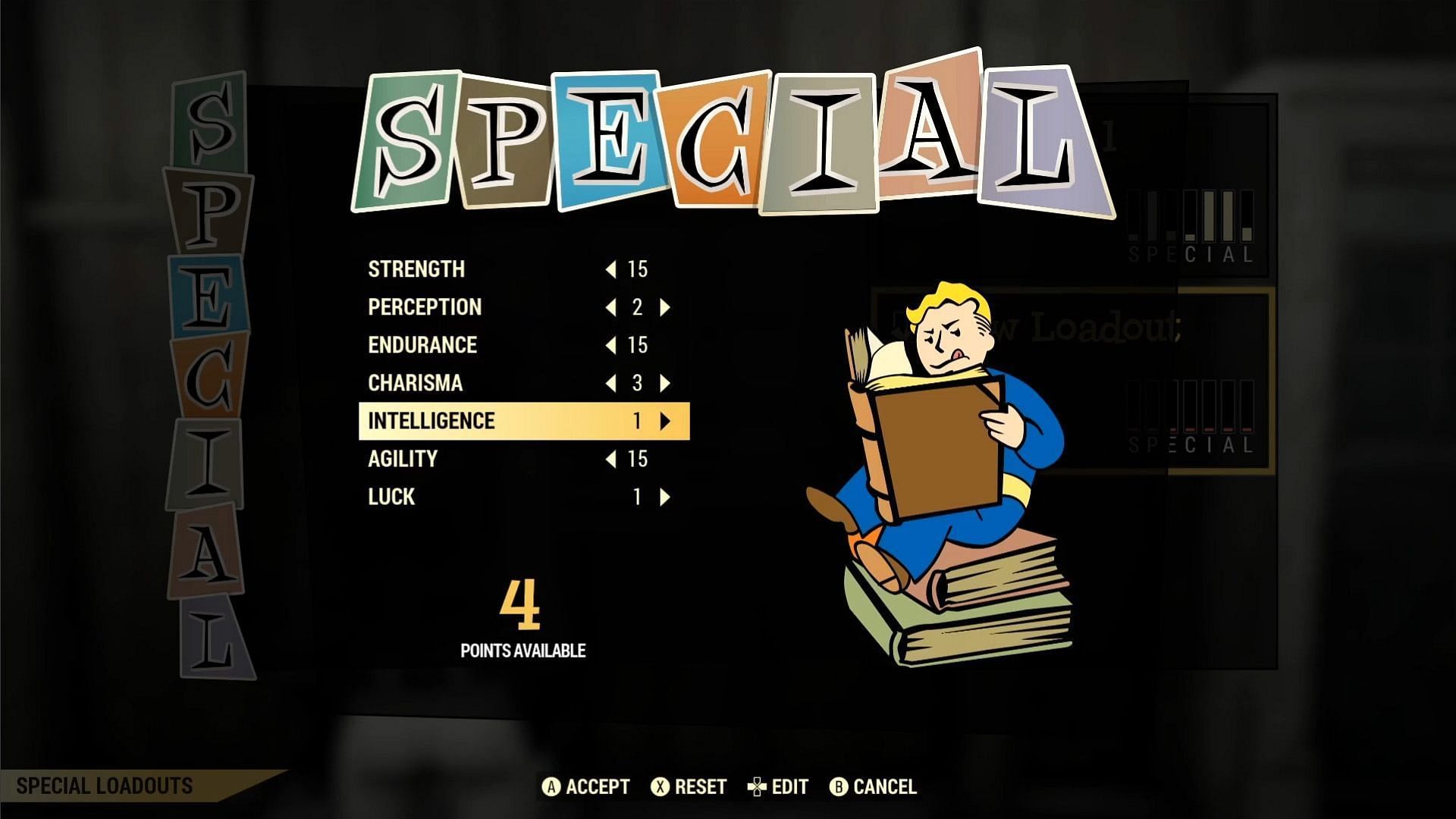 SPECIAL for the best tank build in Fallout 76 (Image via Bethesda Game Studios)