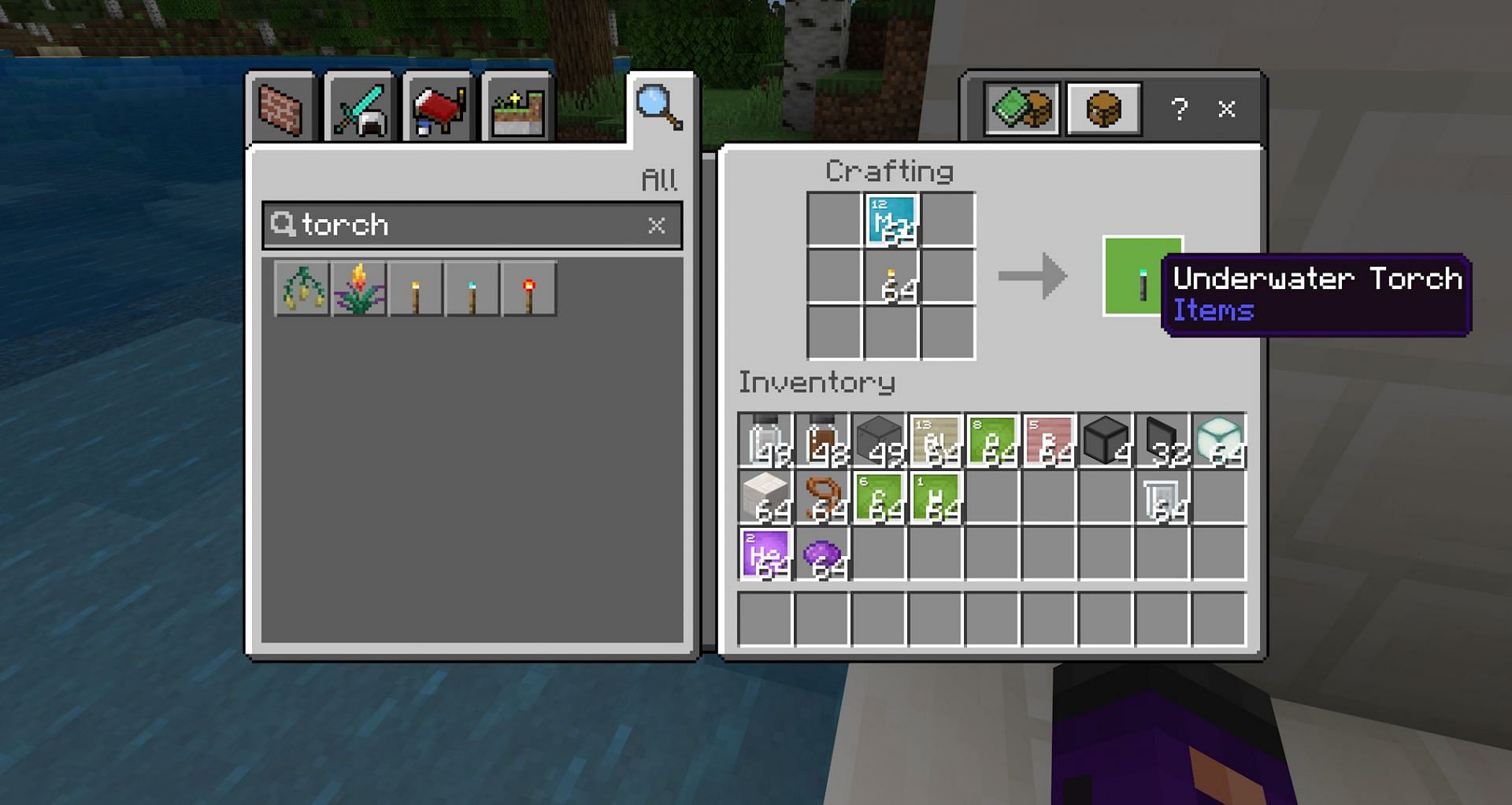Underwater torches could quickly become a staple exploration item (Image via Mojang Studios)