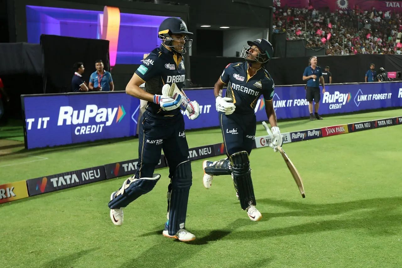 Shubman Gill (left) and Sai Sudharsan were slightly circumspect at the start of the Gujarat Titans