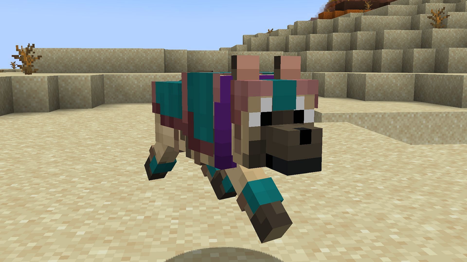 Wolf armor allows an extra layer of customization for wolves (Image via Mojang Studios)