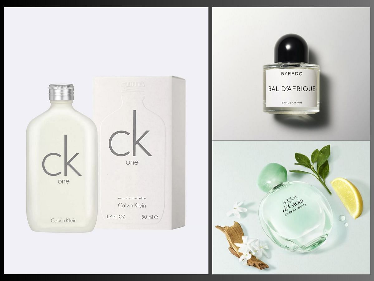 Refreshing sports perfumes for active women (Image via @calvinklein, @armani-beauty, @byredo)