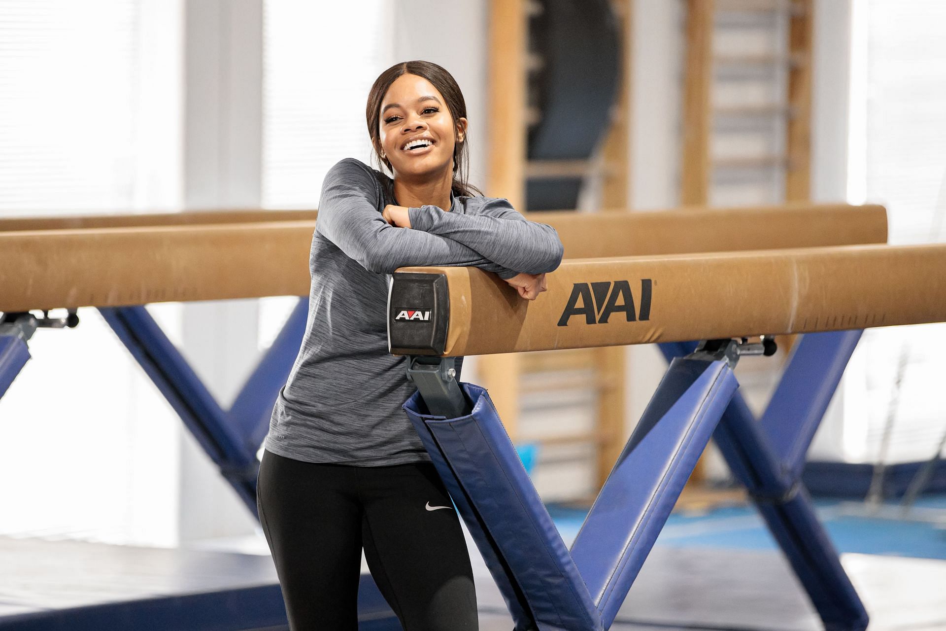 Gabby Douglas training