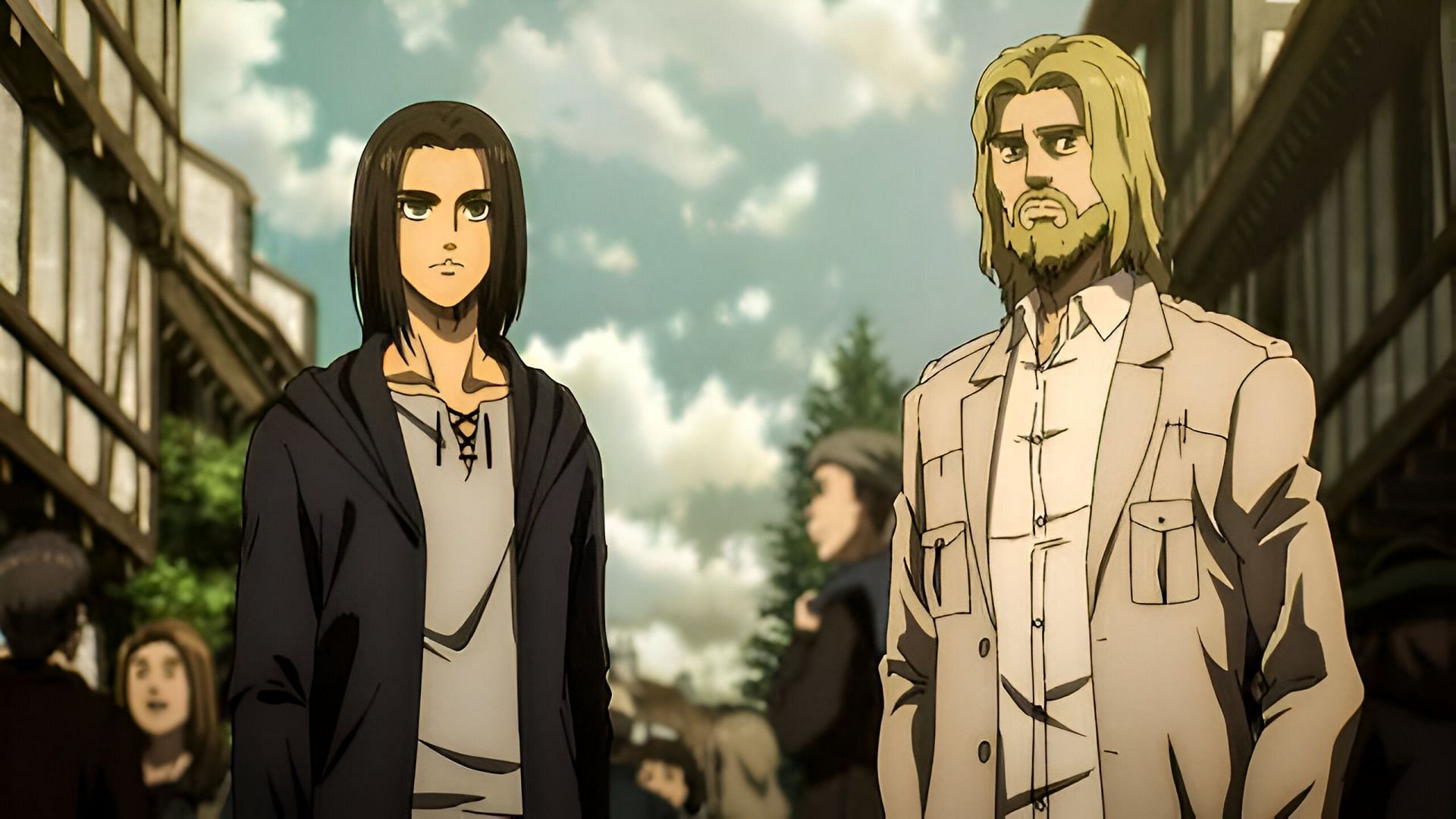 Eren Yeager (left) and Zeke Yeager (right) as seen in the anime (Image via MAPPA)