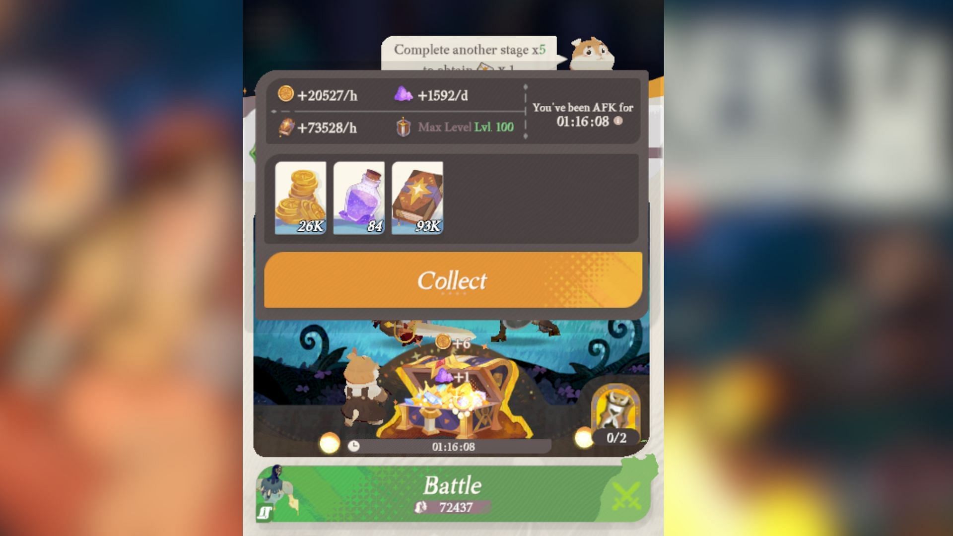 You can get Hero Essence from AFK Rewards and progressing through AFK Stages (Image via Lilith Games)