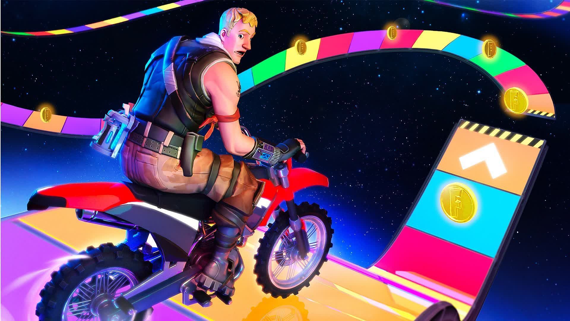 Fortnite Obby But You&rsquo;re On A Bike HD: UEFN map code, how to play, and more