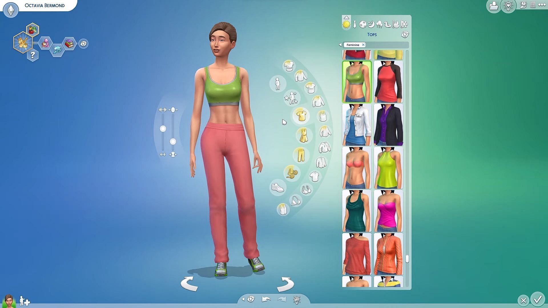 Changing work outfits in the Sims 4 CAS.