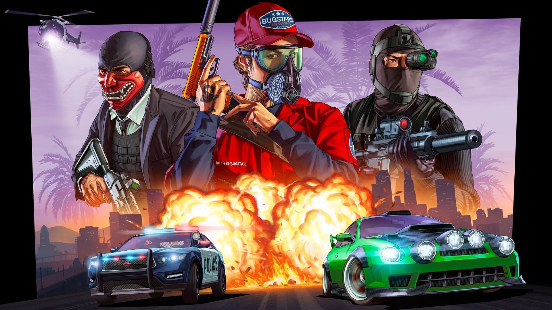 Official artwork of the Grand Theft Auto 5 (Image via Rockstar Games)