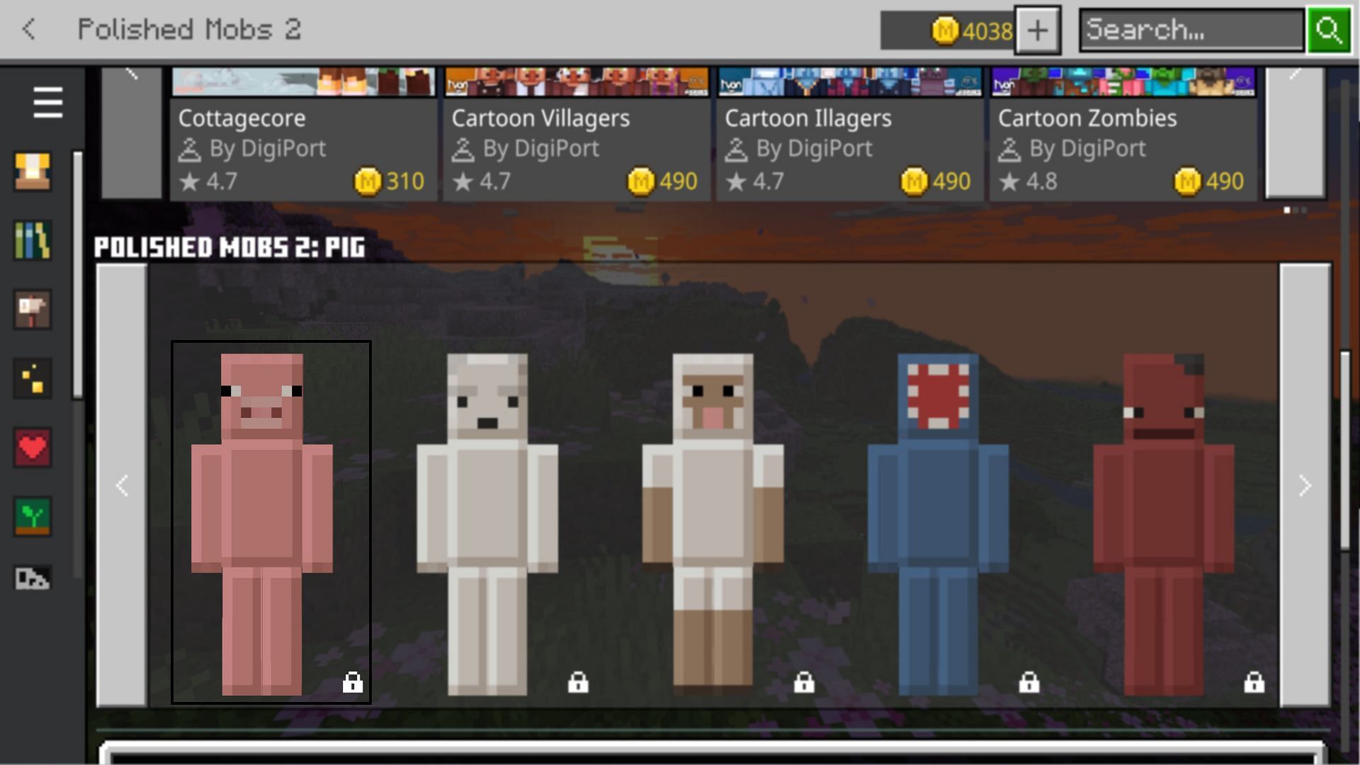 The Pig skin is a nice throwback to classic Minecraft. (Image via Mojang)