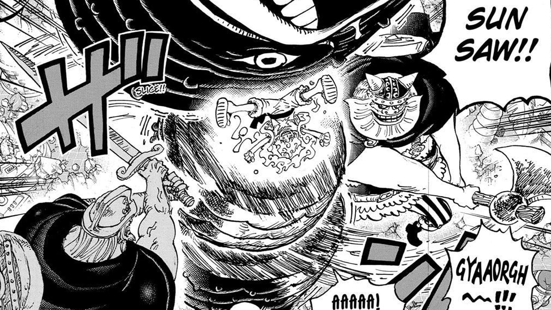 Dorry and Brogy attack Ju Peter in the One Piece manga (Image via Shueisha)