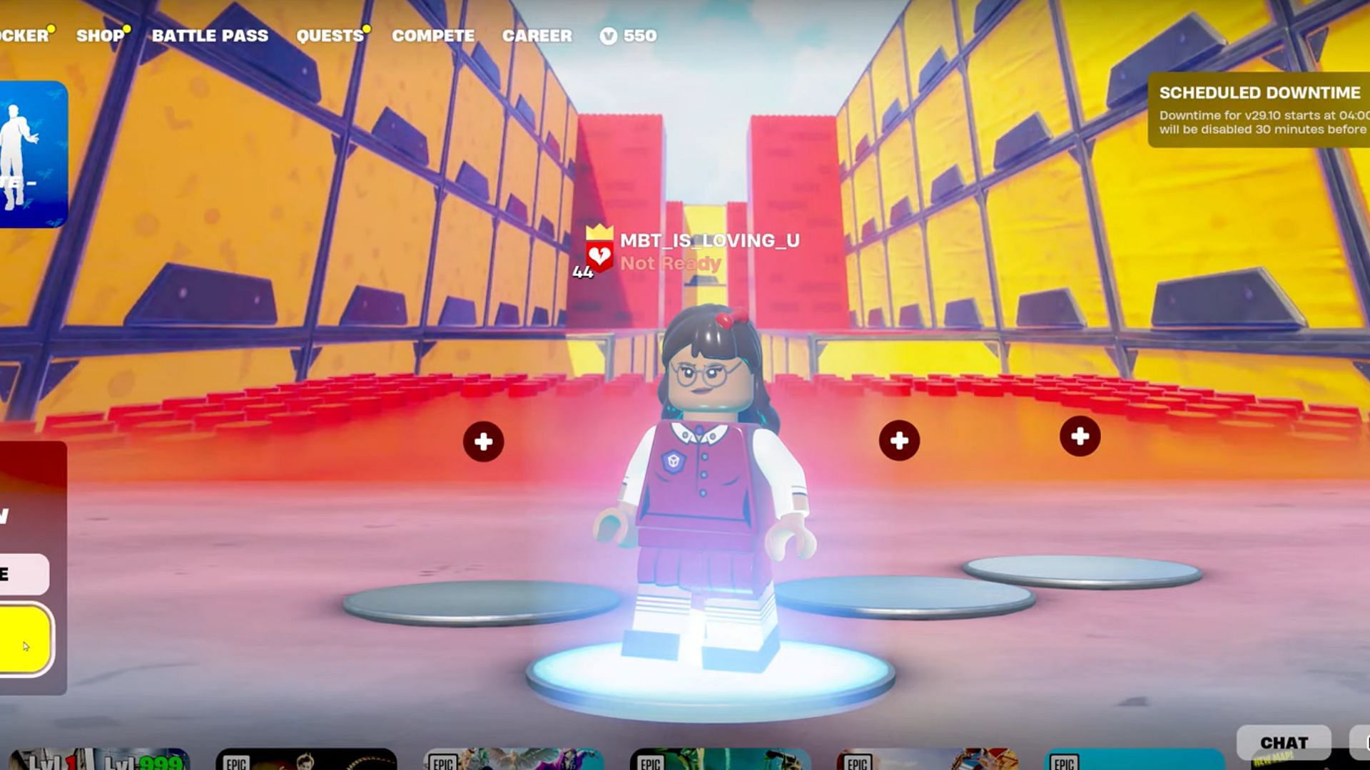 The lobby for the LEGO Brick Deathrun (Image via MBT on YouTube)