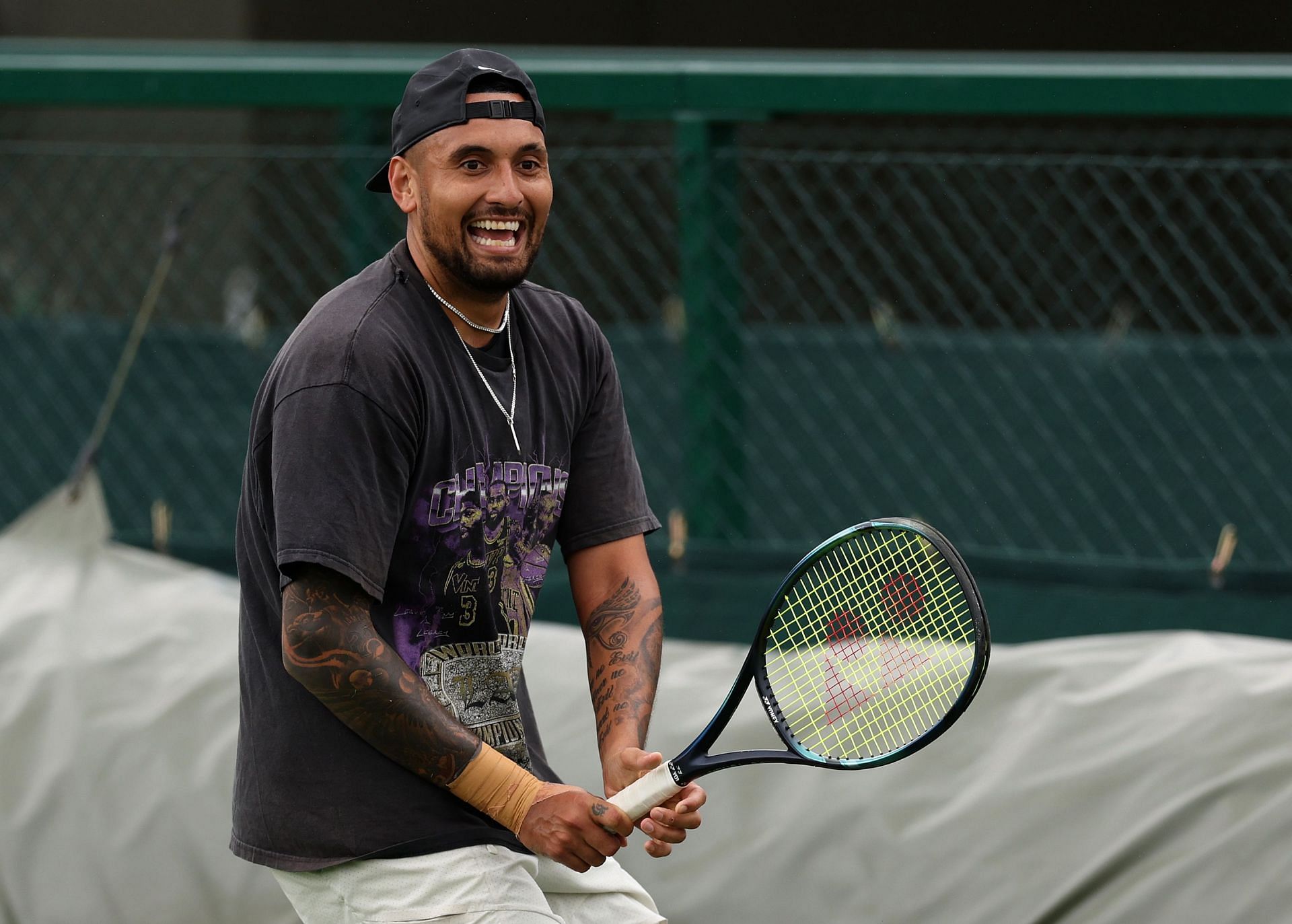 Nick Kyrgios during a practice session