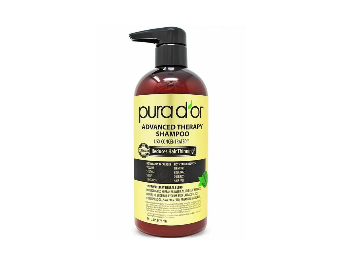 Shampoos to clear sweat: Pura D&rsquo;or advanced therapy shampoo (Image via Walmart)