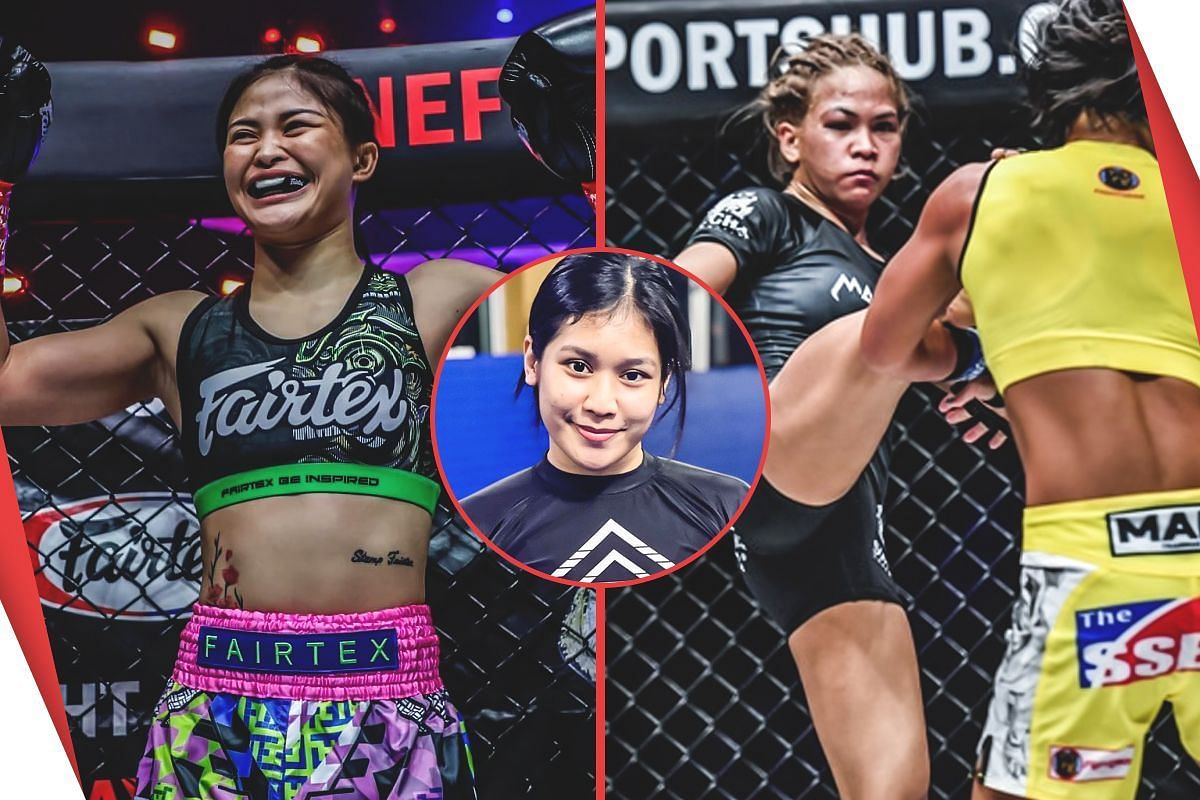 Jihin Radzuan (Center) previews Stamp (Left) versus Denice Zamboanga (Right)