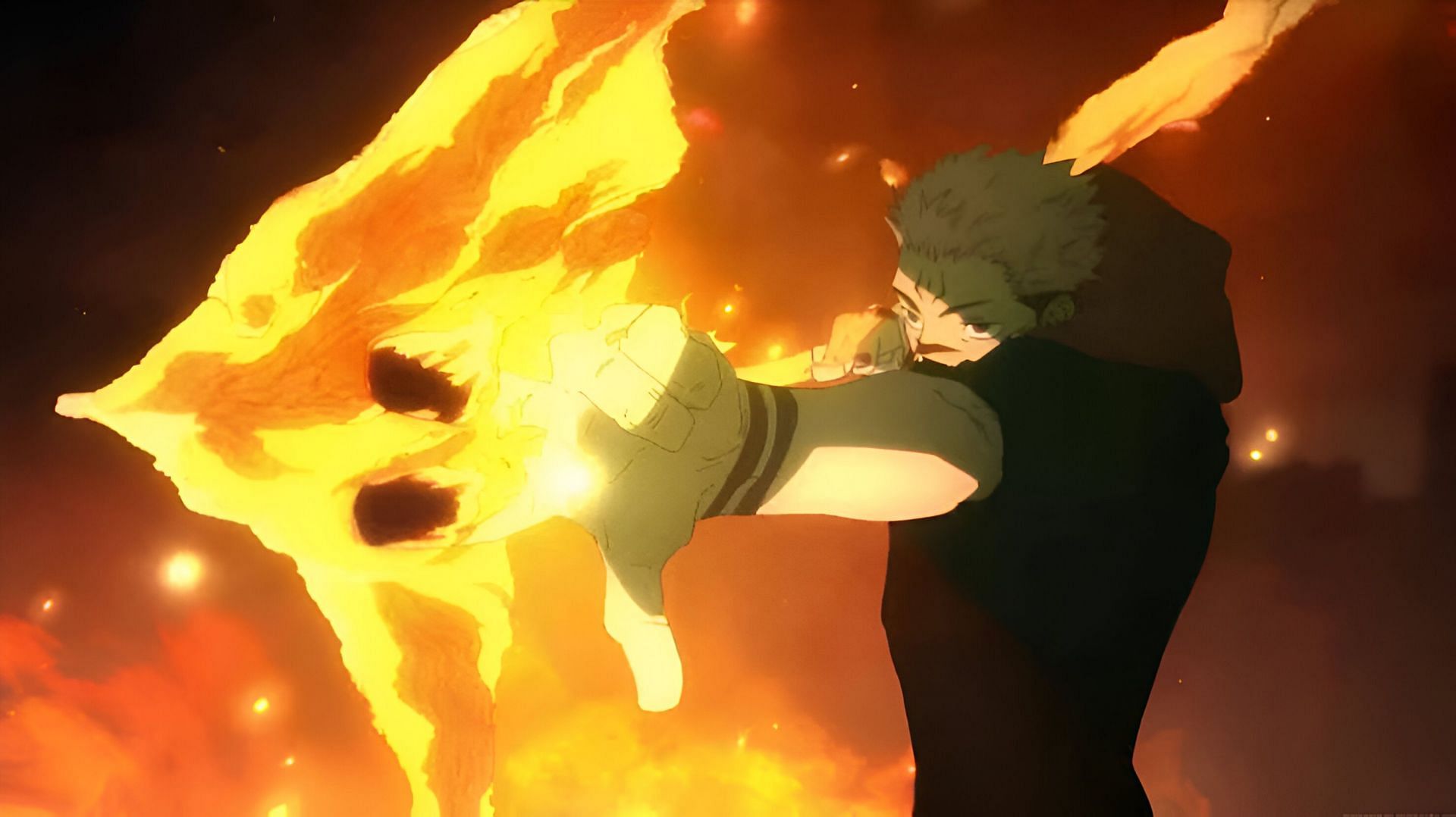 Sukuna&#039;s flames as seen in the anime (Image via MAPPA)